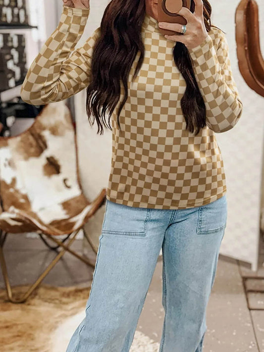 Check Pattern Turtleneck Slim Long Sleeve Tee Trendsi 889db0ad-0b82-45e9-bd3d-bf0fa1fbf2f7-Max-Origin