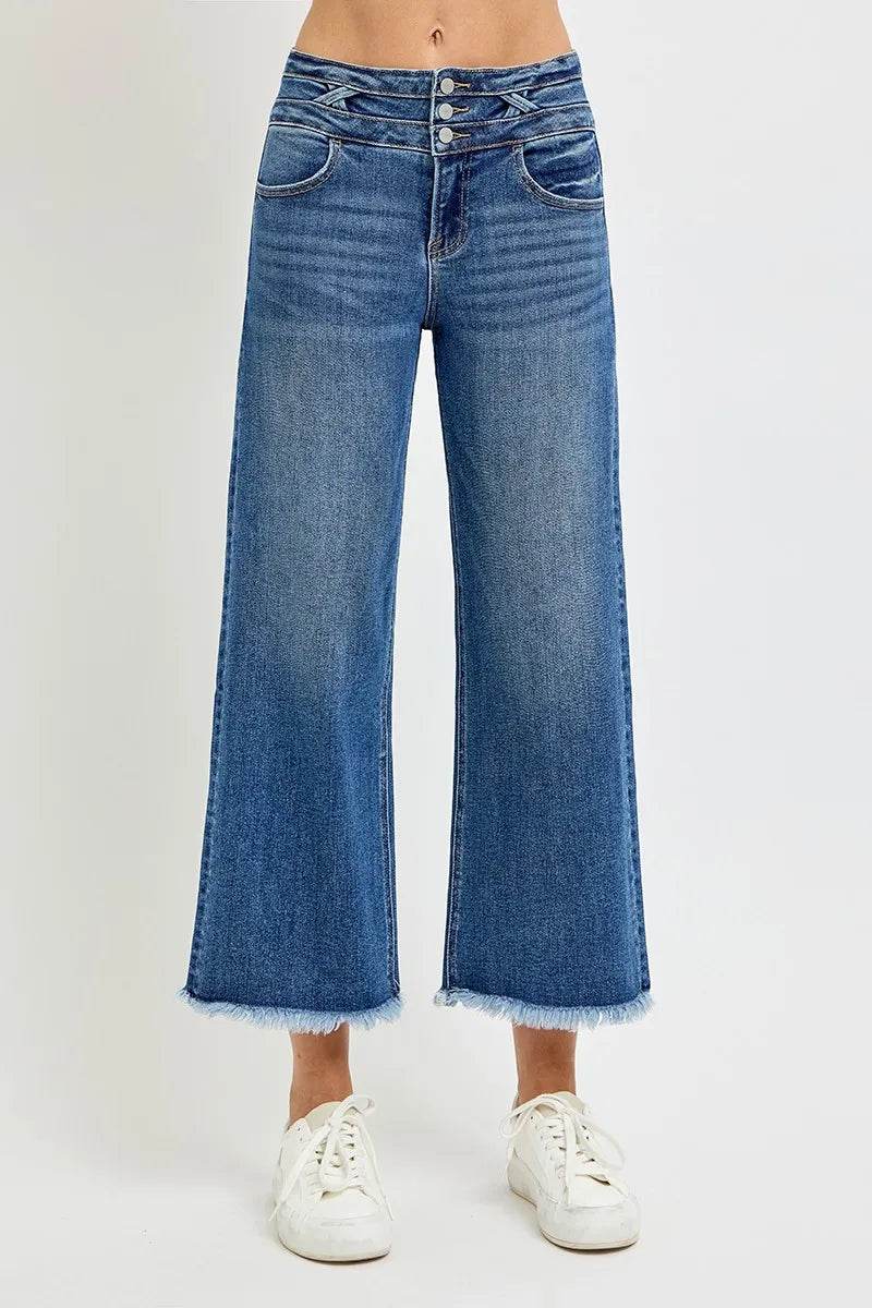 RISEN High Rise Crop Wide Leg Jeans with Wide Band Detail DARK Trendsi 88a56639a47b481bb4db0437ce7e382f-Max-Origin