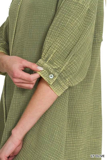 Zenana Washed Double Gauze Button Down Shirt Dress Trendsi 88c83b664a2649f983d3688eb9c55993-Max-Origin