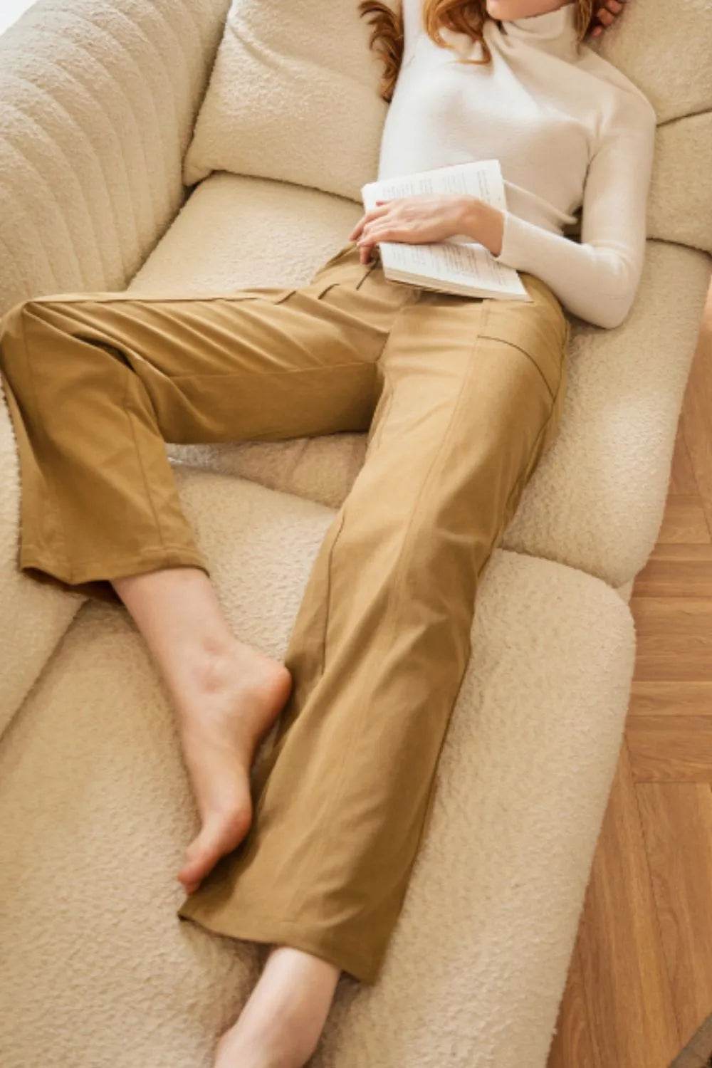 Half Elastic Waist Straight Pants Trendsi 8915eace-a854-43fc-8239-cc159dc81a4c-Max