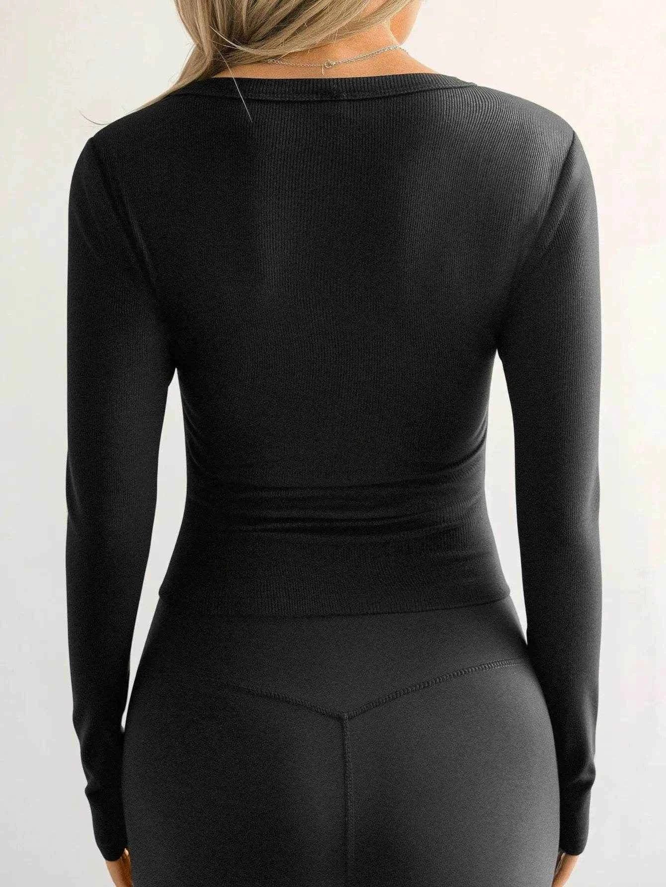Ribbed V-Neck Long Sleeve T-Shirt Trendsi 891b7e3f-53ce-4321-90c0-9f5a9977a177-Max-Origin