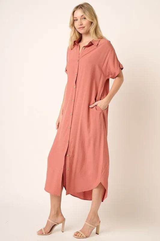 Mittoshop Collared Neck Dolman Short Sleeve Midi Shirt Dress Trendsi 89282b1d-df44-4ed1-8505-3c7acbdc71ff-Max