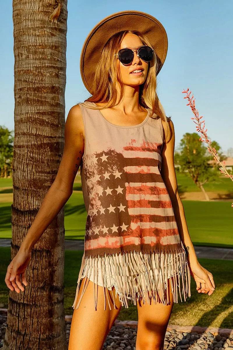 BiBi American Flag Print Knit Sleeveless Top Trendsi 8928dcfd607a4966912f2a69abdd3078-Max-Origin