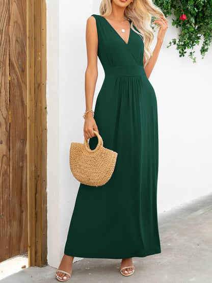 Surplice Neck Sleeveless Maxi Dress Trendsi 893e3ee36b3c4362b49574e6c100376c-Max