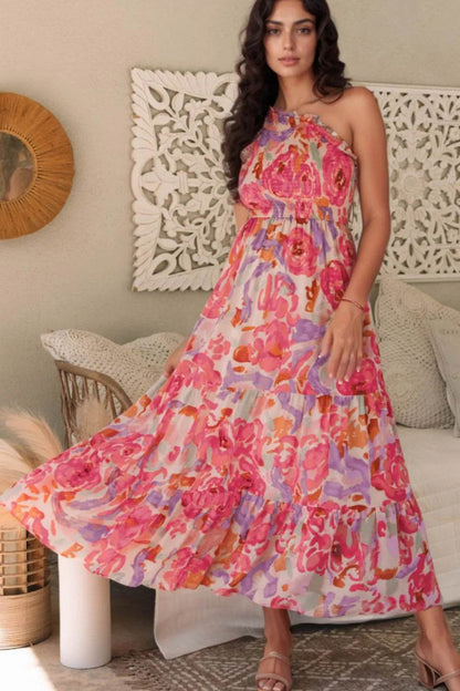 Floral Print Shirred One Shoulder Maxi Dress Floral Trendsi 893f2c6d-94a4-447e-afe5-9667b7326a5d-Max-Origin