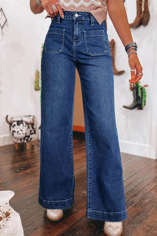 Front Pocket Patch High Waisted Wide Leg Jeans Medium Trendsi 894f80af-d5a1-438c-b797-9fac9960b0ff-Max