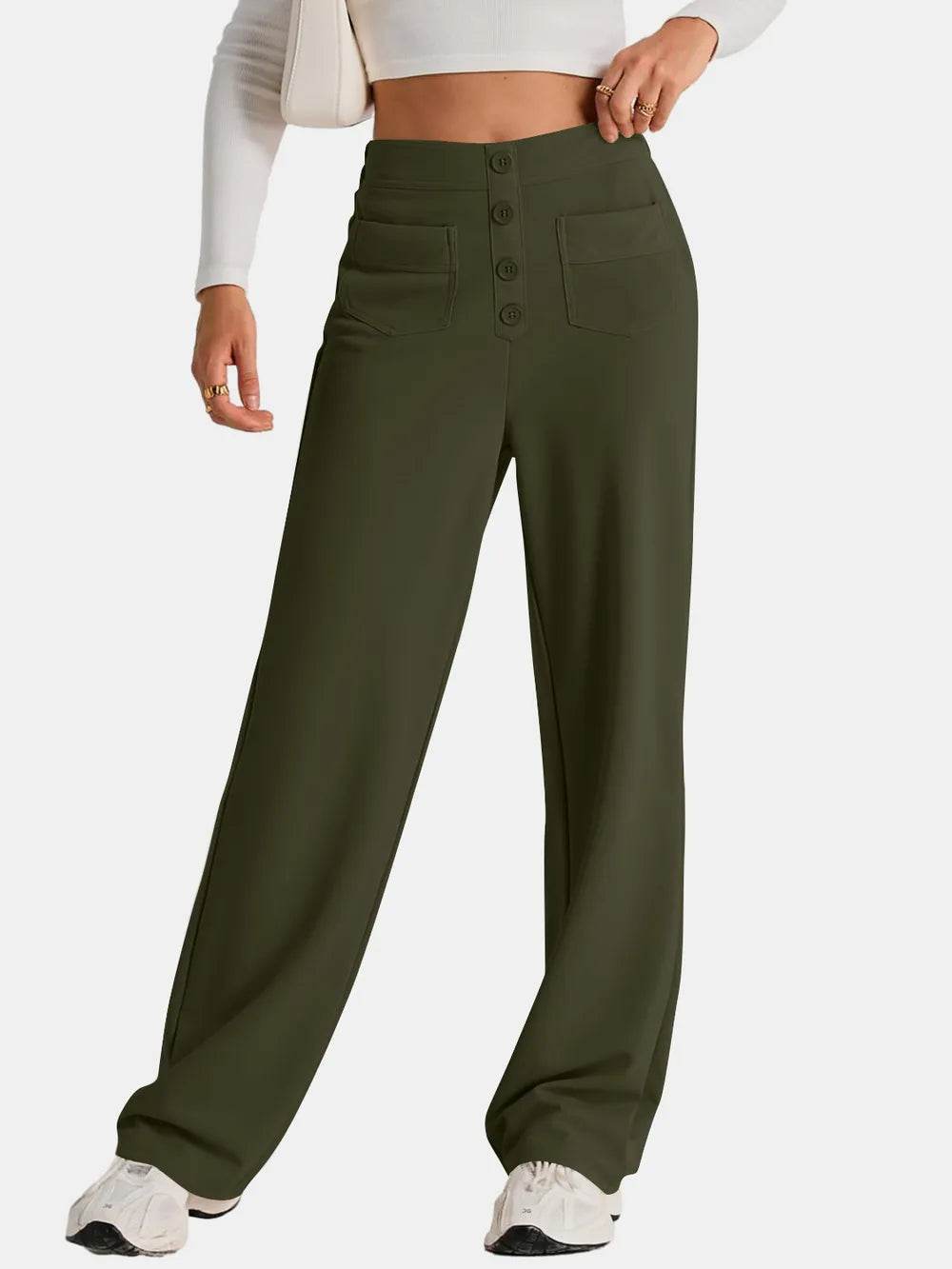 High Waist Wide Leg Pants Army Green Trendsi 8951578a-e536-43a4-848f-401c15b91590-Max
