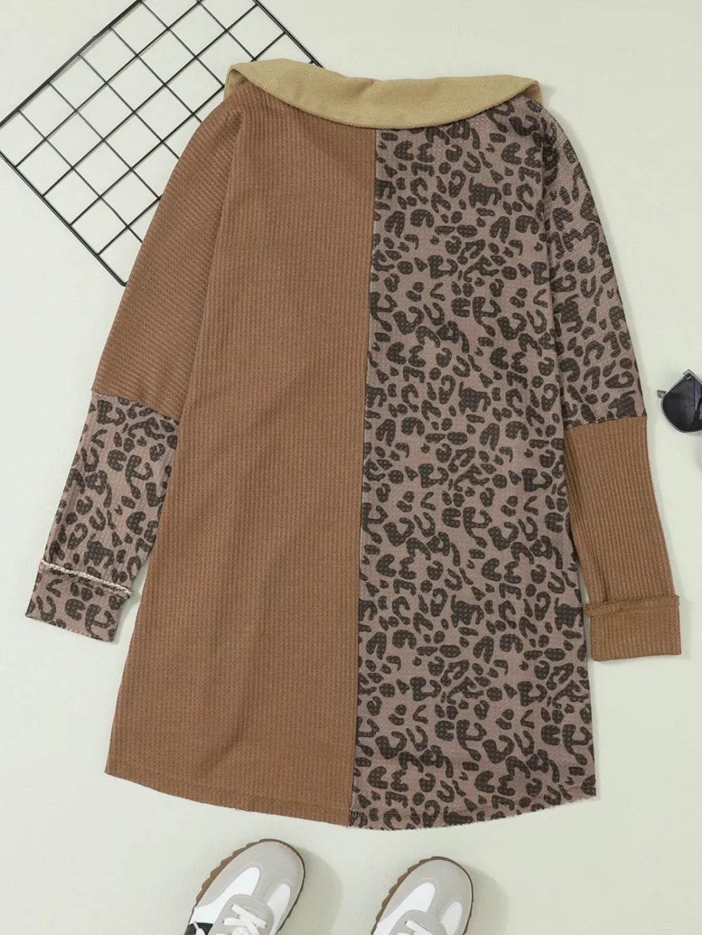 Half Button Leopard Collared Neck Blouse Trendsi 897f8e79e22b49478fb2403186a62957-Max