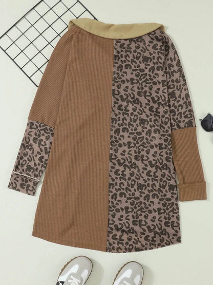Half Button Leopard Collared Neck Blouse Trendsi 897f8e79e22b49478fb2403186a62957-Max