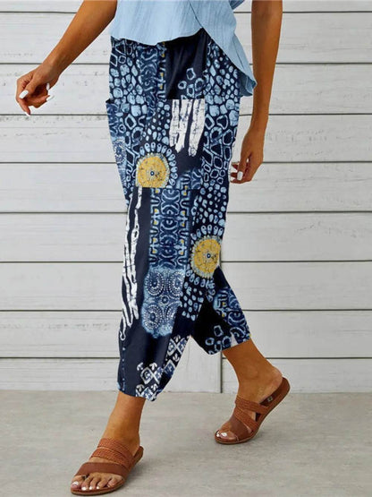 Printed Tied Cropped Pants Trendsi 89bc8e7701f24d58ace833ade0d86b08-Max