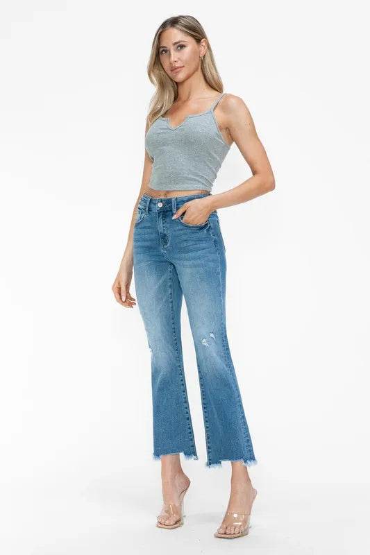 bytos Raw Hem Distressed Mid Rise Crop Jeans Trendsi 8a167823-2728-4d4e-a61a-d99529bedba0-Max