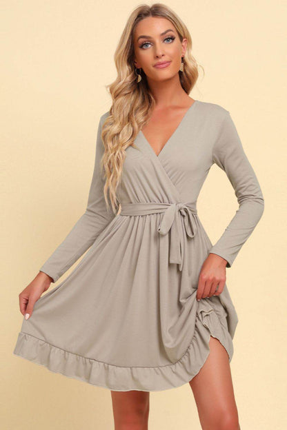 Long Sleeve Tie Waist Ruffle Hem Dress Trendsi 8a893a9aaba04976a5eb5d180884cc42-Max