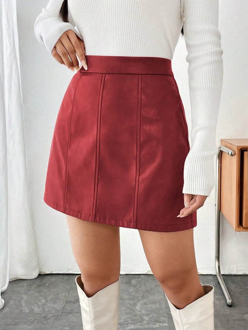 Mini Skirt with Zipper Trendsi 8a919987-6d3b-42ea-90ea-72b04c1c805e-Max
