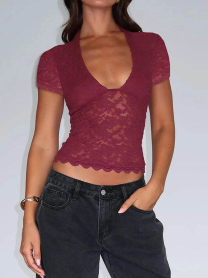 Lace Short Sleeve T-Shirt Trendsi 8a9b06b8-3763-4af8-97a4-8217bfc2a34c-Max-Origin