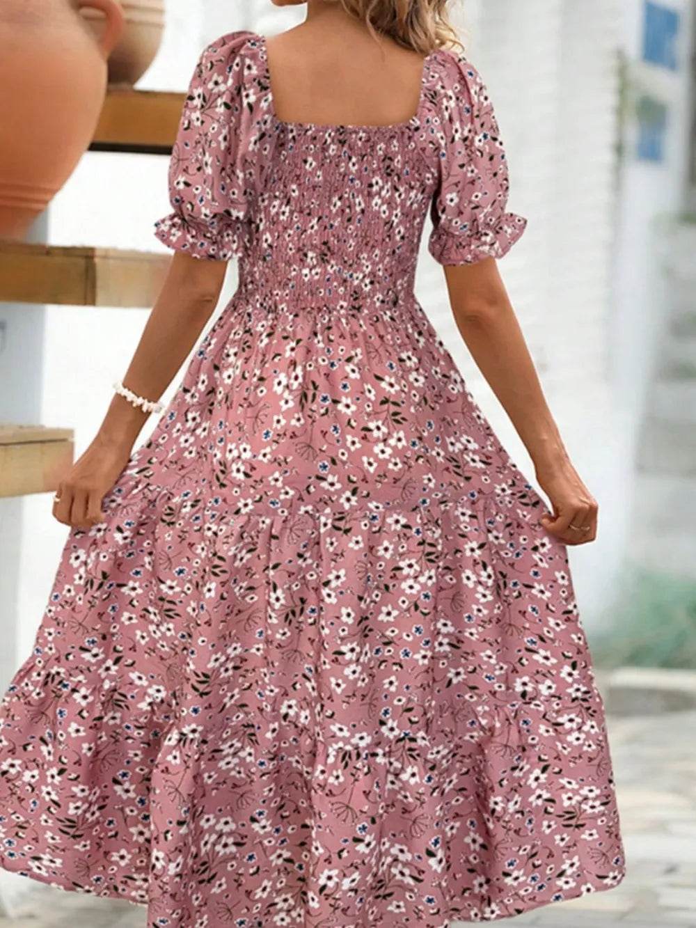 Floral Square Neck Short Sleeve Tiered Dress Trendsi 8ab8d457-7c87-48cb-974f-b22dde2c52f2-Max