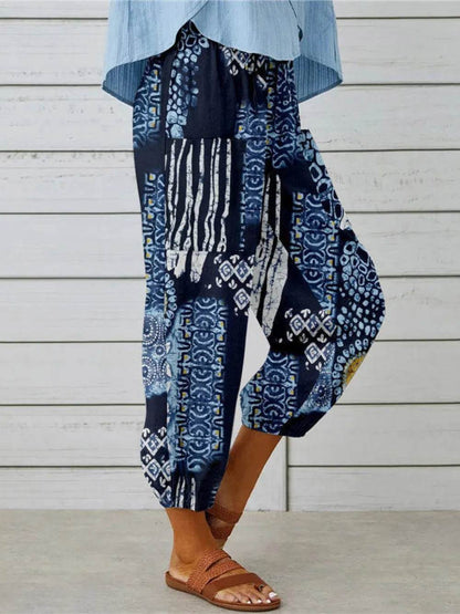 Printed Tied Cropped Pants Trendsi 8b2694a105f344b3a2945e5f868c9a05-Max