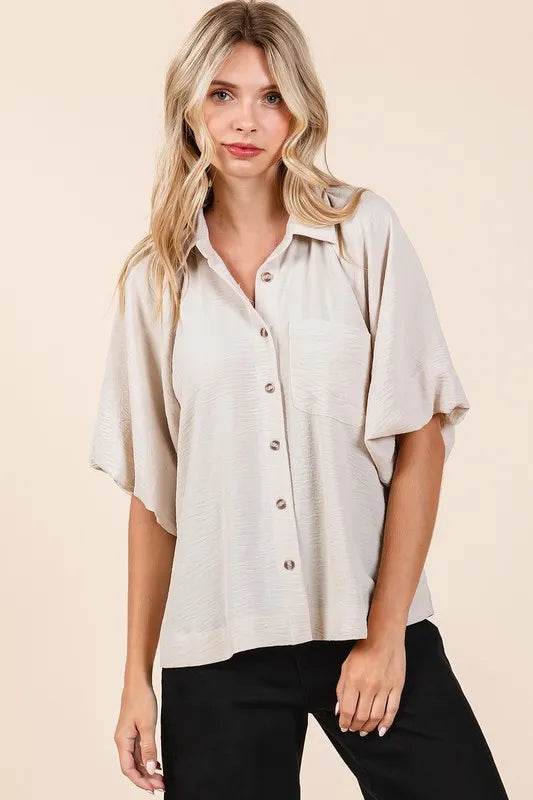 Mittoshop Airflow Short Bubble Sleeve Button Down Shirt Trendsi 8b3b402c-1063-4e80-83de-c1c7ec727246-Max