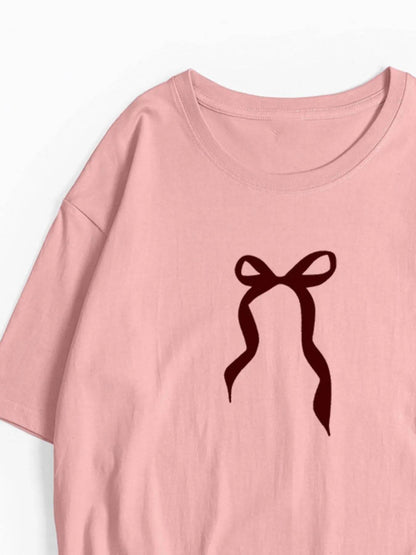Plus Size Bow Round Neck Short Sleeve T-Shirt Trendsi 8b58130b-981c-4fc2-8ece-7feb6d5940d7-Max-Origin