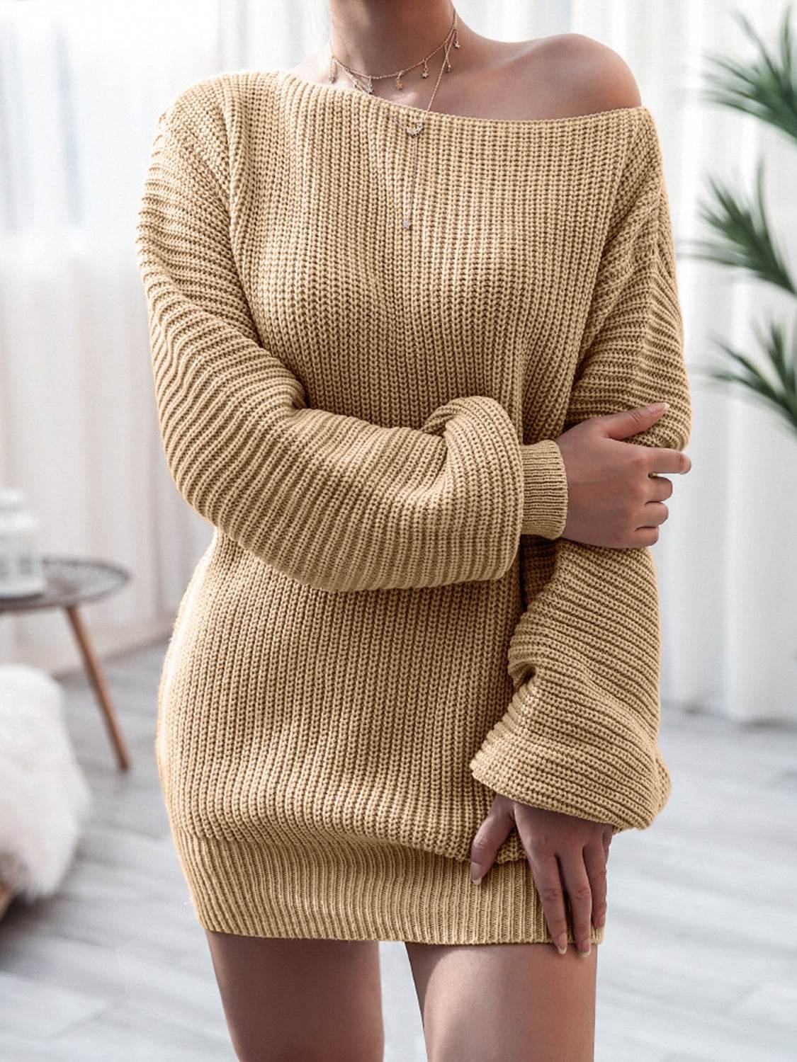 Rib-Knit Mini Sweater Dress Trendsi 8b826ac778da438bb45738c09c7c1af0-Max