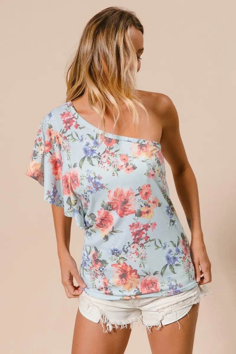 BiBi Floral Printed Jersey Knit Ruffle Sleeve Top Trendsi 8bcc625e65ae4a8bb8af0776a083021f-Max-Origin
