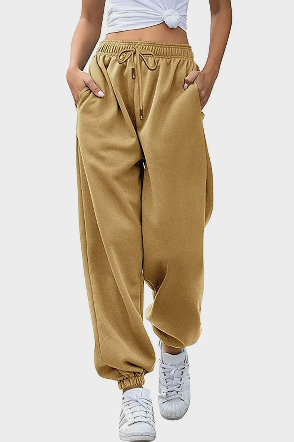 Elastic Waist Joggers with Pockets Trendsi 8bd40663-4d26-4225-a88a-c50ca5c85425-Max