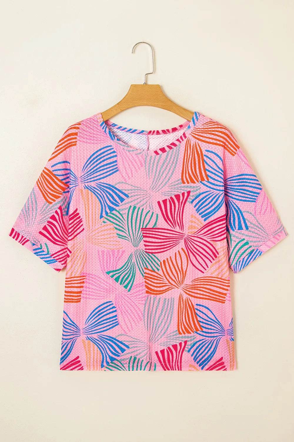 Printed Waffle Knit Oversized T-Shirt Trendsi 8bf2e7bd-cec3-4ee6-a7cd-46bc83d3fdb2-Max-Origin