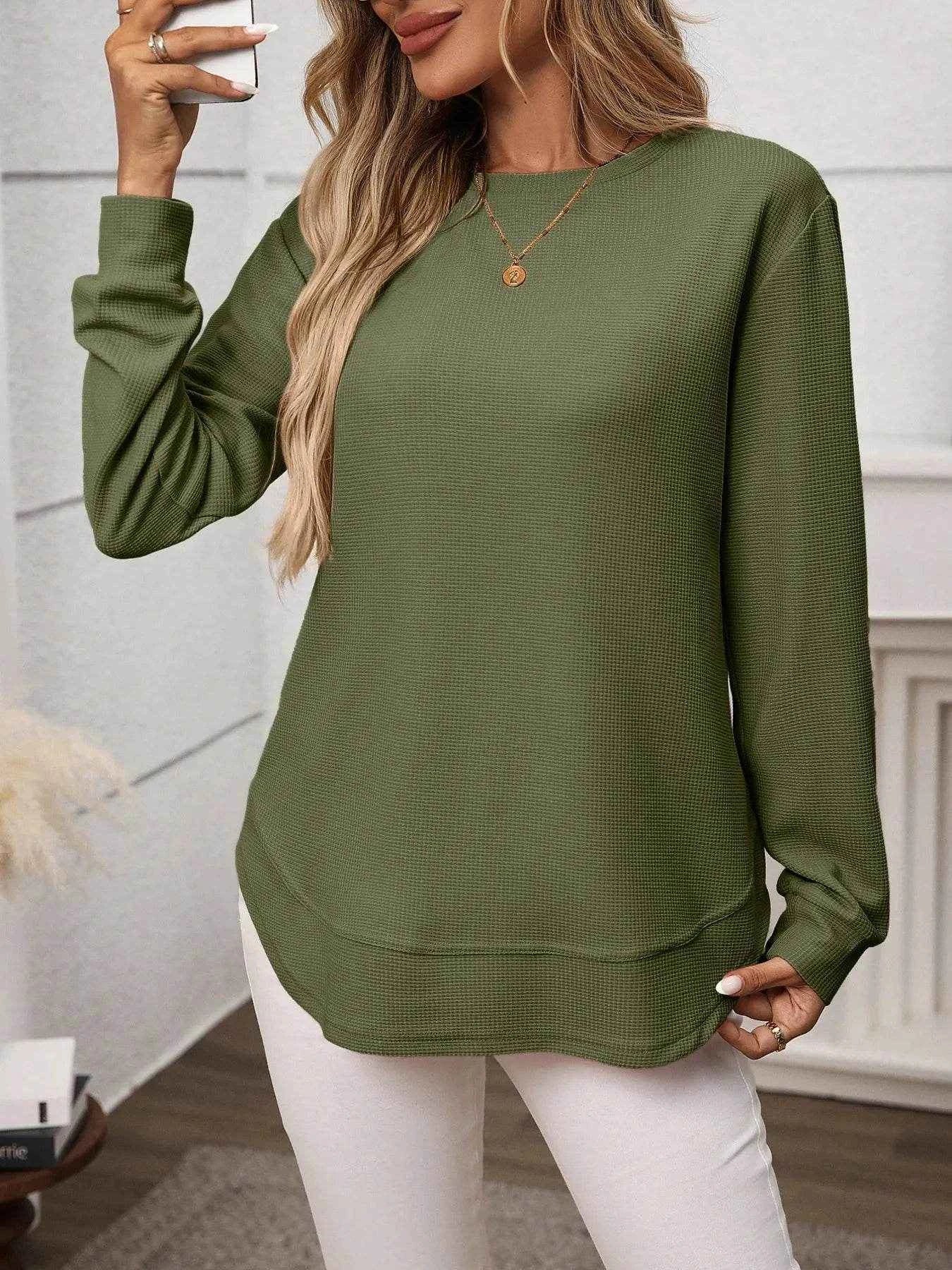 Long Sleeve Round Neck T-Shirt Trendsi 8c170167fd4044018f57a9673527f43a-Max-Origin