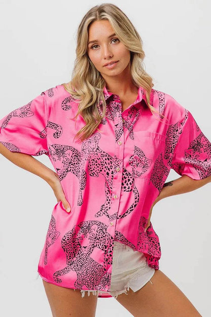 BiBi Leopard Print Short Sleeve Silky Satin Shirt Top Trendsi 8c2254faea6043e7be7b3fc07f6c65e8-Max-Origin