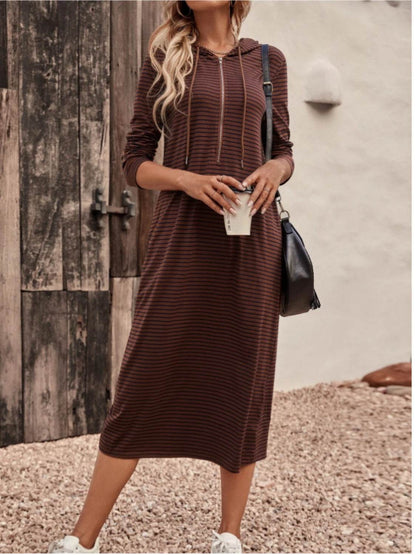 Striped Zip Front Hooded Dress Trendsi 8c2c2d3a322d4664bdfcb7ccc7da1853-Max