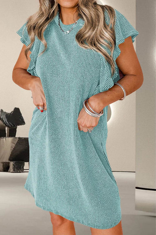 Textured Ruffled Round Neck Cap Sleeve Dress Trendsi 8c99459e-4cdd-4a06-b36f-c27a77543268-Max
