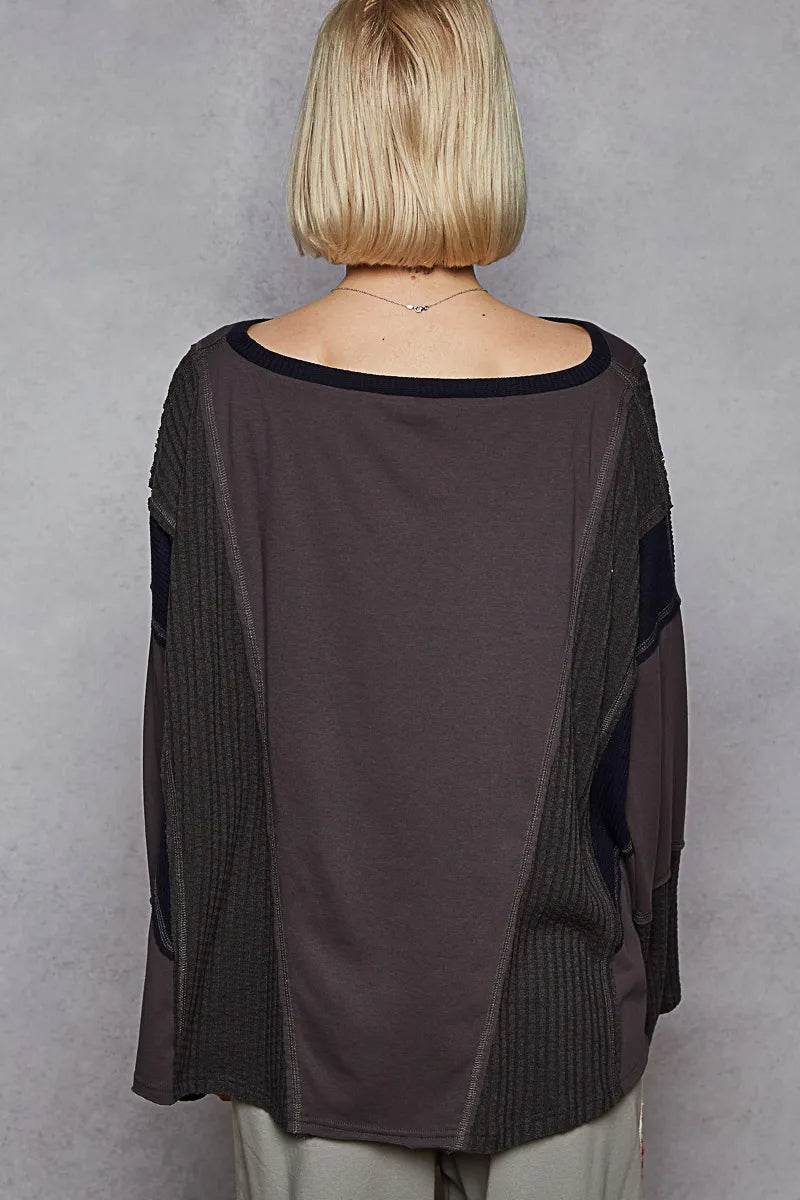 POL Contrast Round Neck Long Sleeve T-Shirt Trendsi 8cb5a75b-dc89-405a-8844-4b054840cc04-Max-Origin
