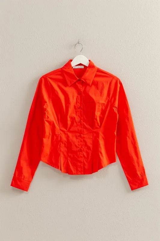 HYFVE Long Sleeve Pleated Waist Poplin Shirt Trendsi 8cbd4278e4494ae8b6715bb906019f71-Max-Origin