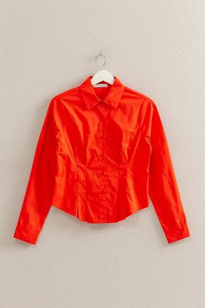 HYFVE Long Sleeve Pleated Waist Poplin Shirt Trendsi 8cbd4278e4494ae8b6715bb906019f71-Max-Origin