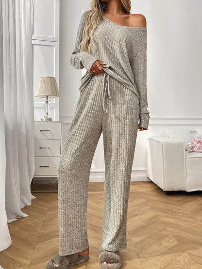 Ribbed Long Sleeve Top and Pants Lounge Set Khaki Color Trendsi 8cc1123d08de4c78b8f0bffedf78f725-Max-Origin
