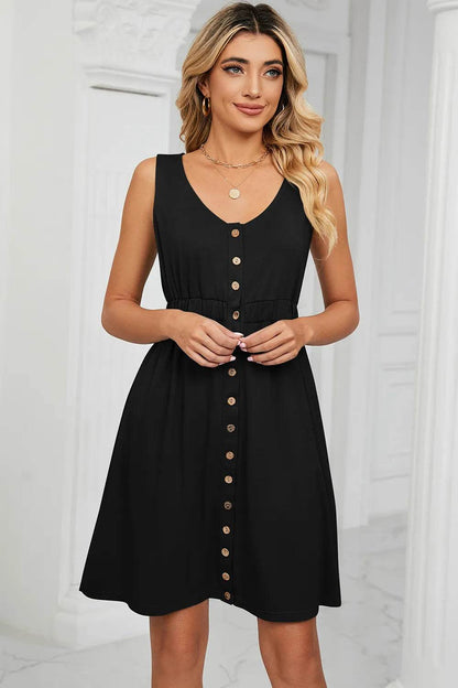 Buttoned Wide Strap Mini Dress Black Trendsi 8ce3b28d-7854-4e40-bb6c-a0ad04a6a948-Max