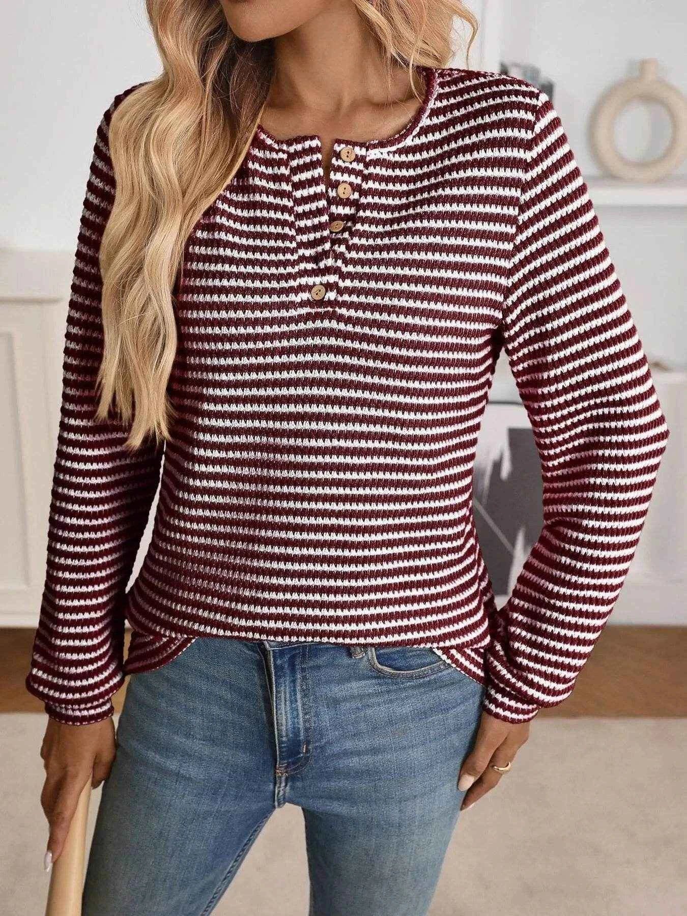 Striped Button Detail Long Sleeve Top Trendsi 8cf87469e8304f8d8aa49ab1ea7fde72-Max-Origin