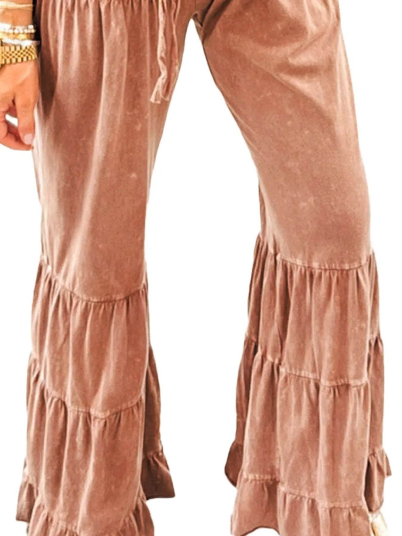 Drawstring Flare Ruffle Pants Trendsi 8d2f8197-706d-4044-a509-662a30bd934f-Max-Origin