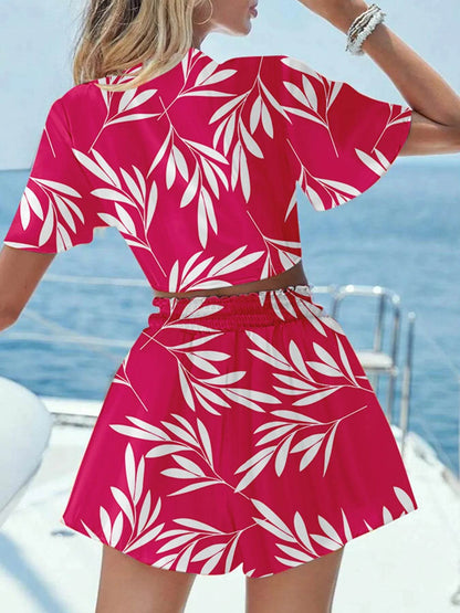 Printed Tie Front Top and Shorts Set Trendsi 8d55d24007724dc1b3b3f940c43caa8f-Max-Origin