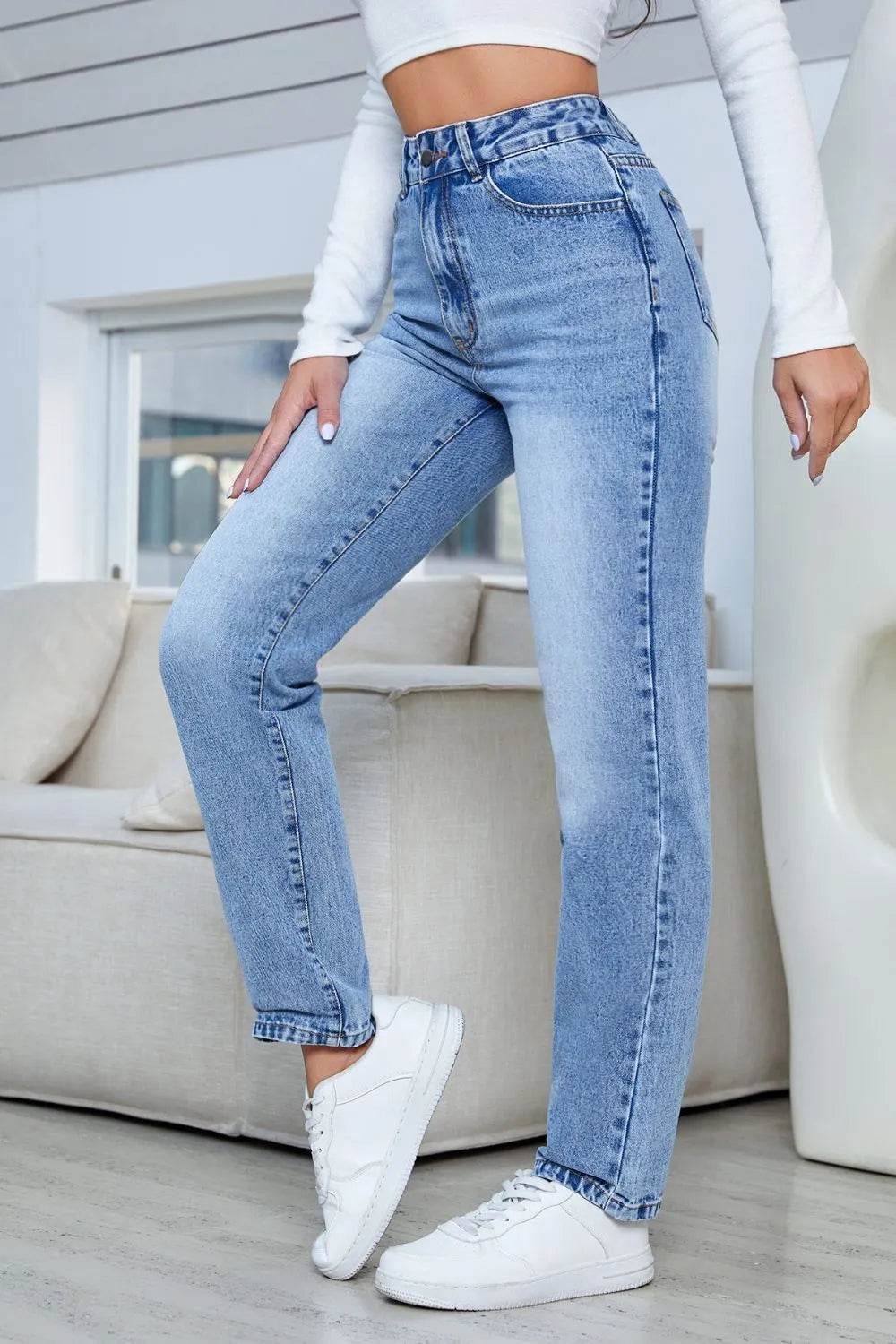 Straight Jeans with Pockets Trendsi 8d958196-2f55-4160-bd29-bcfb694e647a-Max
