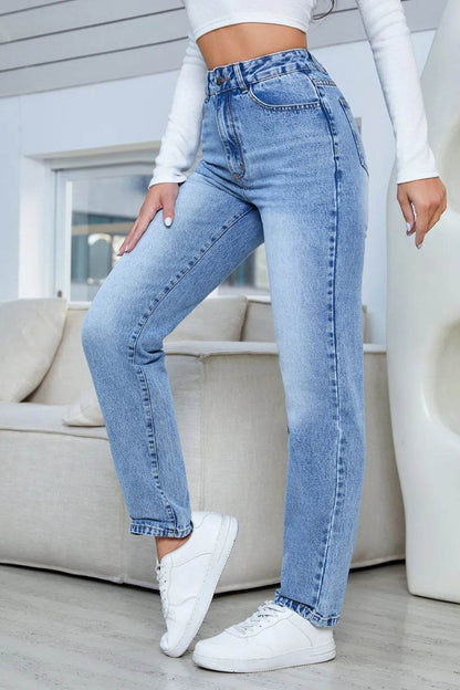Straight Jeans with Pockets Trendsi 8d958196-2f55-4160-bd29-bcfb694e647a-Max