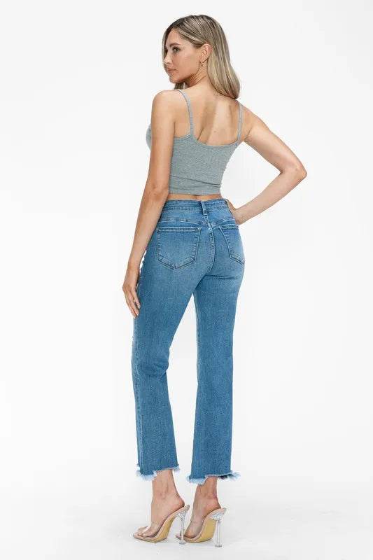 bytos Raw Hem Distressed Mid Rise Crop Jeans Trendsi 8d98eb61-efd1-4295-a9b3-bcbff74e67e1-Max