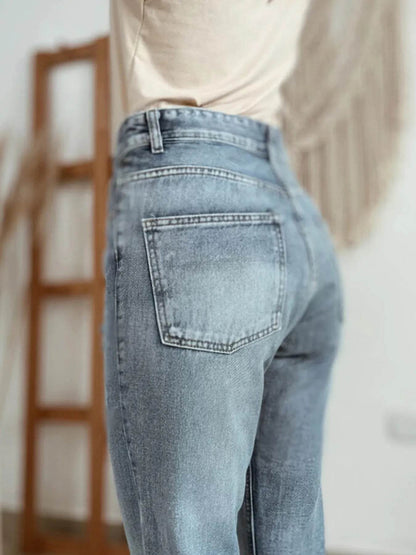Distressed Ankle-length Straight Jeans Trendsi 8ddb845f238349b78ac9a3ceb90b21cc-Max-Origin