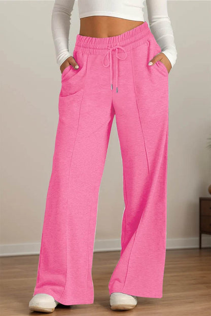 Drawstring Elastic Waist Wide Leg Pants Fuchsia Pink Trendsi 8df69b8b-359d-4d7b-85b5-1b419202fb6f-Max