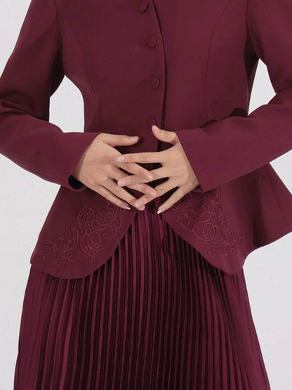 Button Up Long Sleeve Top and Pleated Skirt Set Trendsi 8e0a0535-20ac-4ce8-aae2-2976e69cf74d-Max-Origin