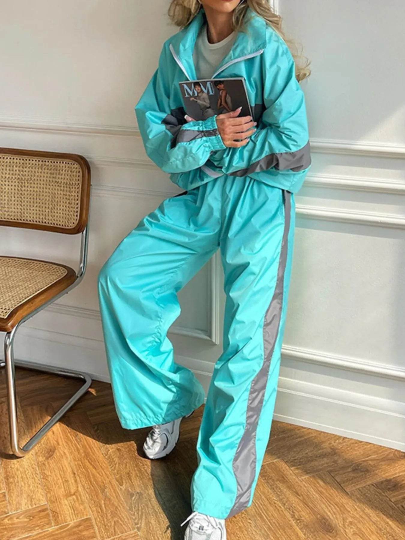 Zip Up Long Sleeve Top and Pants Set Turquoise Trendsi 8e1afe4e-449b-4a52-a88f-430bc777f438-Max-Origin