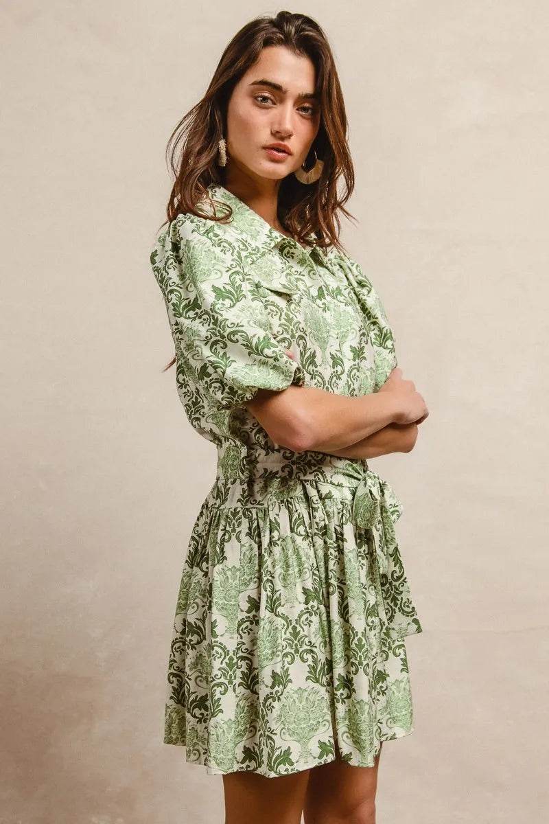 BiBi Tied Floral Short Sleeve Mini Shirt Dress Trendsi 8e56300b0209415083834b985d9d03cc-Max-Origin