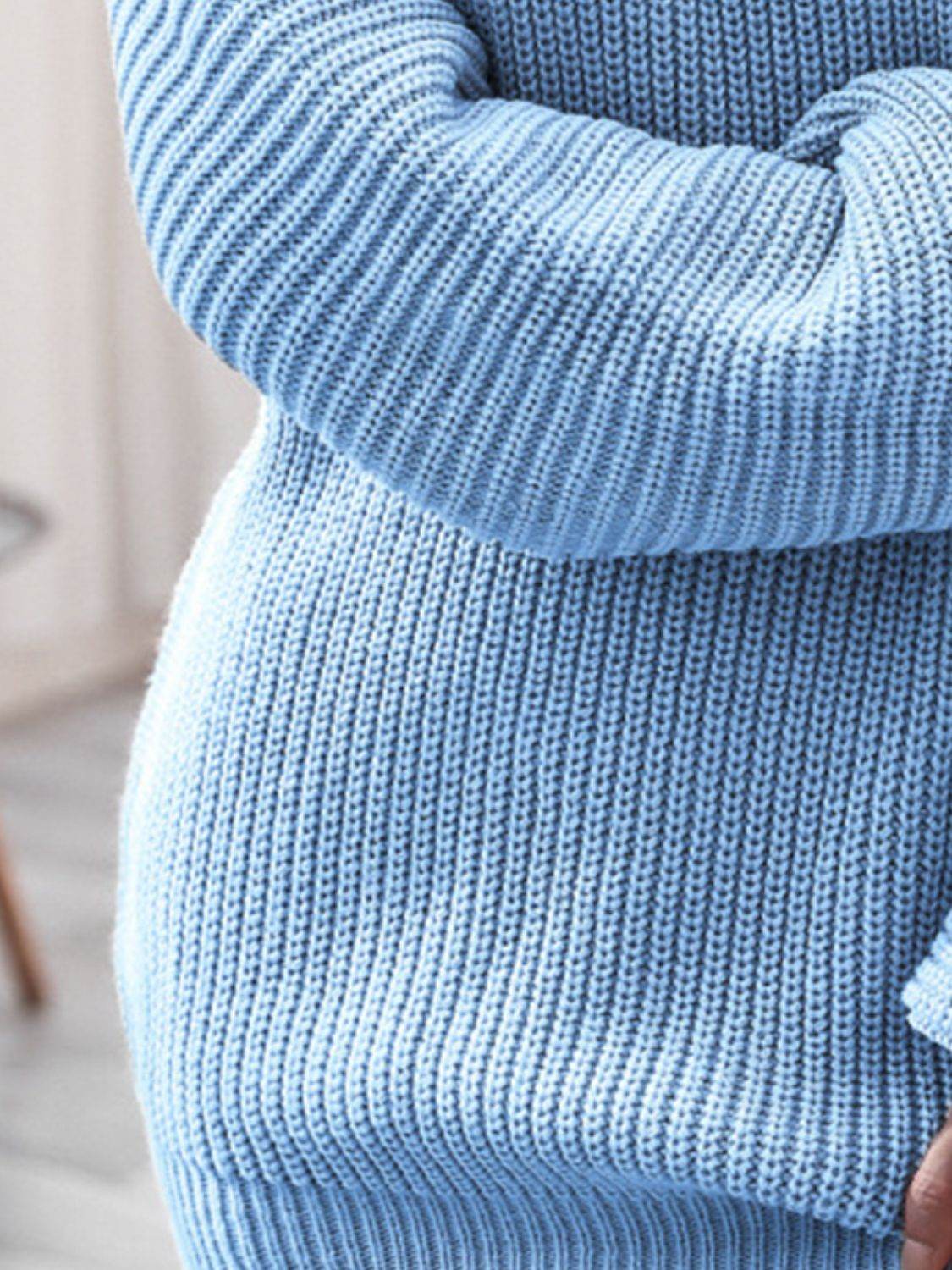 Rib-Knit Mini Sweater Dress Trendsi 8e61d43edf5740bb932781610c21ad73-Max