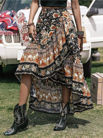 Printed High-Low Ruffle Hem Skirt Trendsi 8e67b13c09324ef786928f9e49353cd5-Max