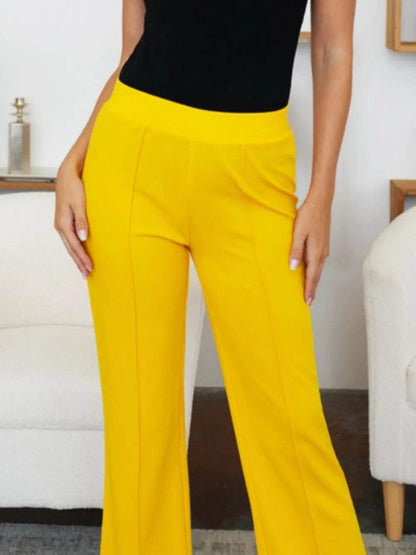 FAM-FAM Elastic Waist Bootcut Pants Trendsi 8e79ca82-527e-4764-9af8-10dc1e752036-Max
