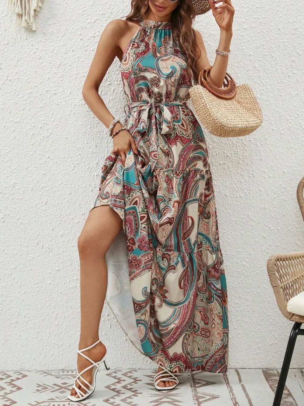 Tied Floral Sleeveless Dress Trendsi 8ed3e49a-5cfd-4c56-90fa-00a20f816f15-Max
